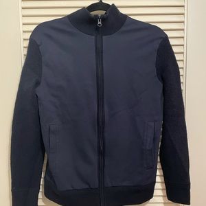 Navy Club Monaco Wool Zip Up